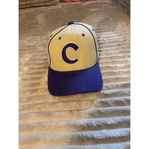 Vtg Pacific Pro Series Mens Chicago Cubs Baseball Cap Yellow Flexfit Size Med-XL